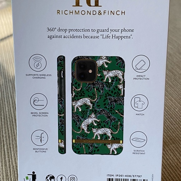 RICHMOND & FINCH…Green Leopard-Print iPhone 11 Case from Neiman Marcus New - Picture 4 of 4